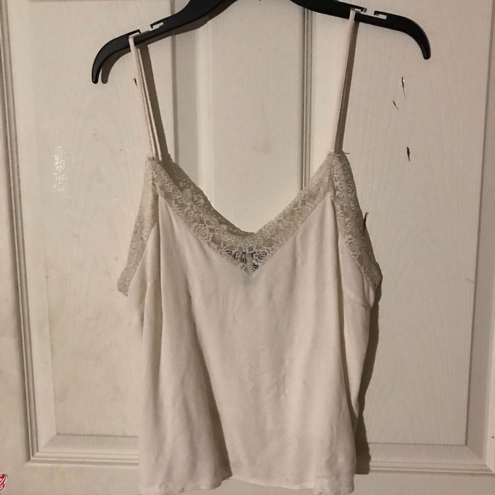 F21 white lace tank